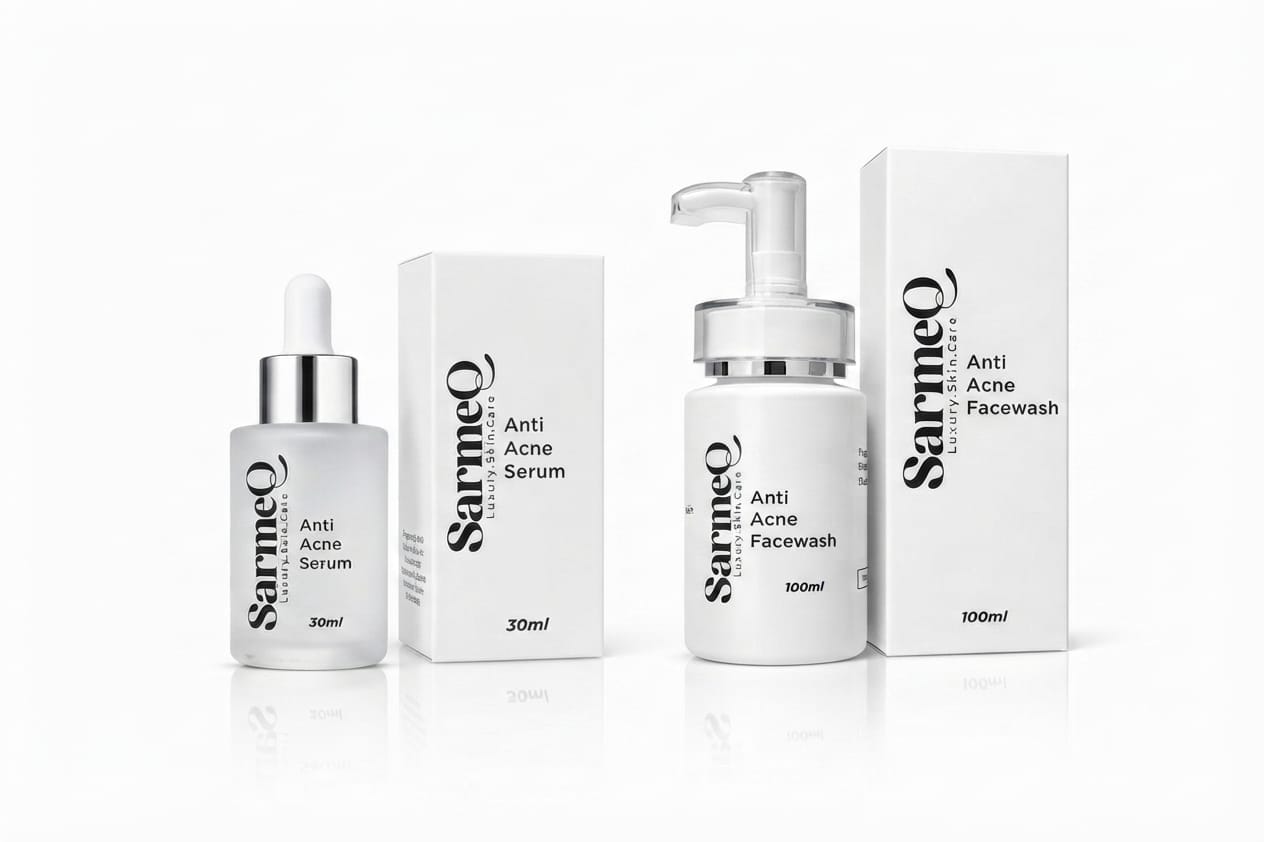 SarmeQ Anti Acne Combo – Facewash + Serum (Salicylic Acid, Niacinamide & Tea Tree)